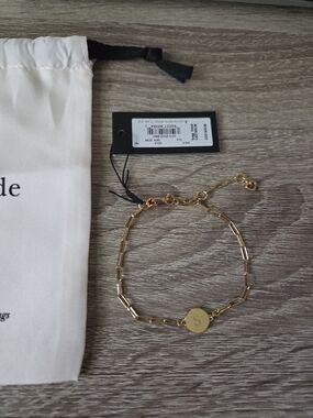 kate spade Gold Initial 'S' Paperclip Chain Bracelet